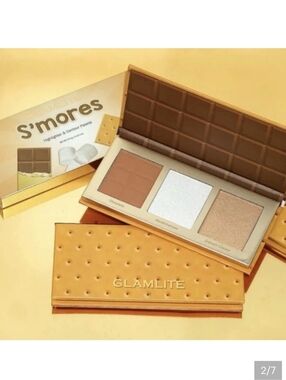 Glamlite S'mores Highlighter & Contour Palette - Brown & Cream Tones